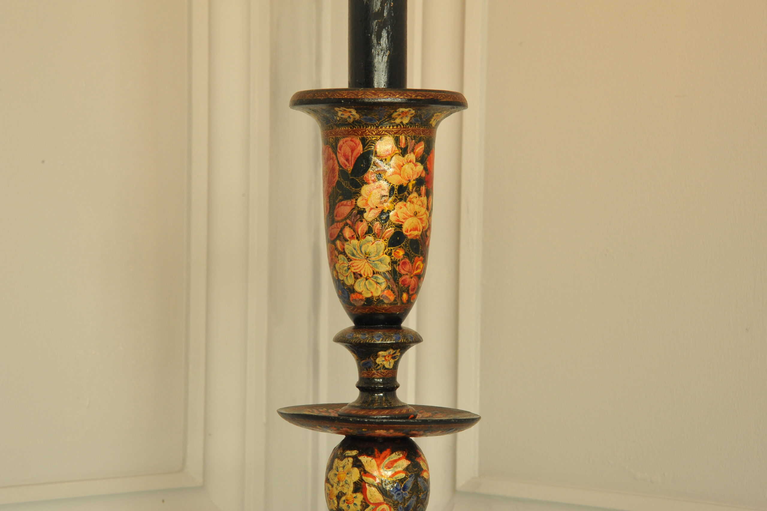 astonishingly rare antique kashmiri floor standing open twist lamp