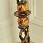 astonishingly rare antique kashmiri floor standing open twist lamp