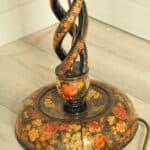 astonishingly rare antique kashmiri floor standing open twist lamp