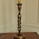 an antique kashmiri open twist table lamp