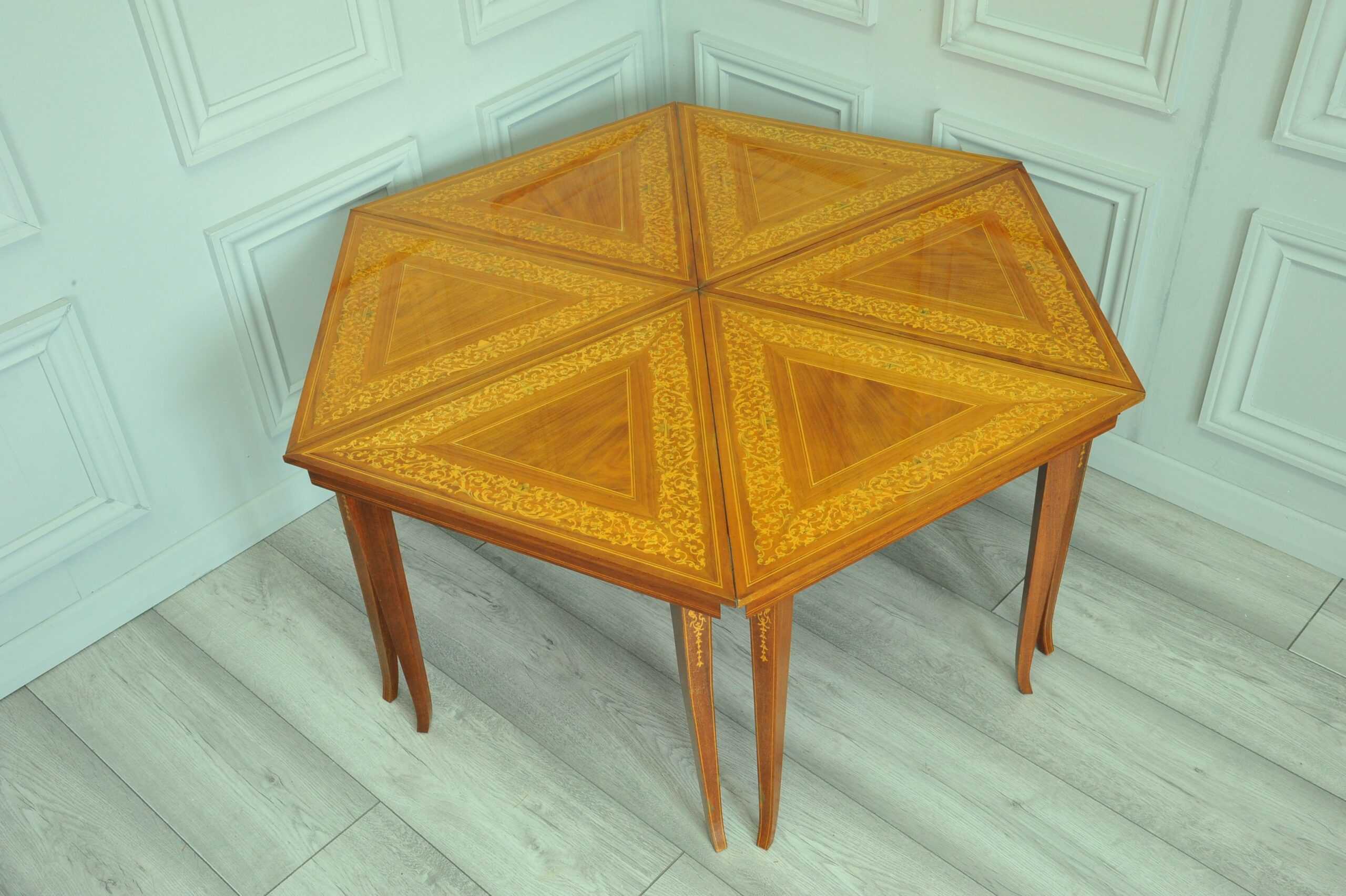 a rare set of italian sorrento inlaid tables