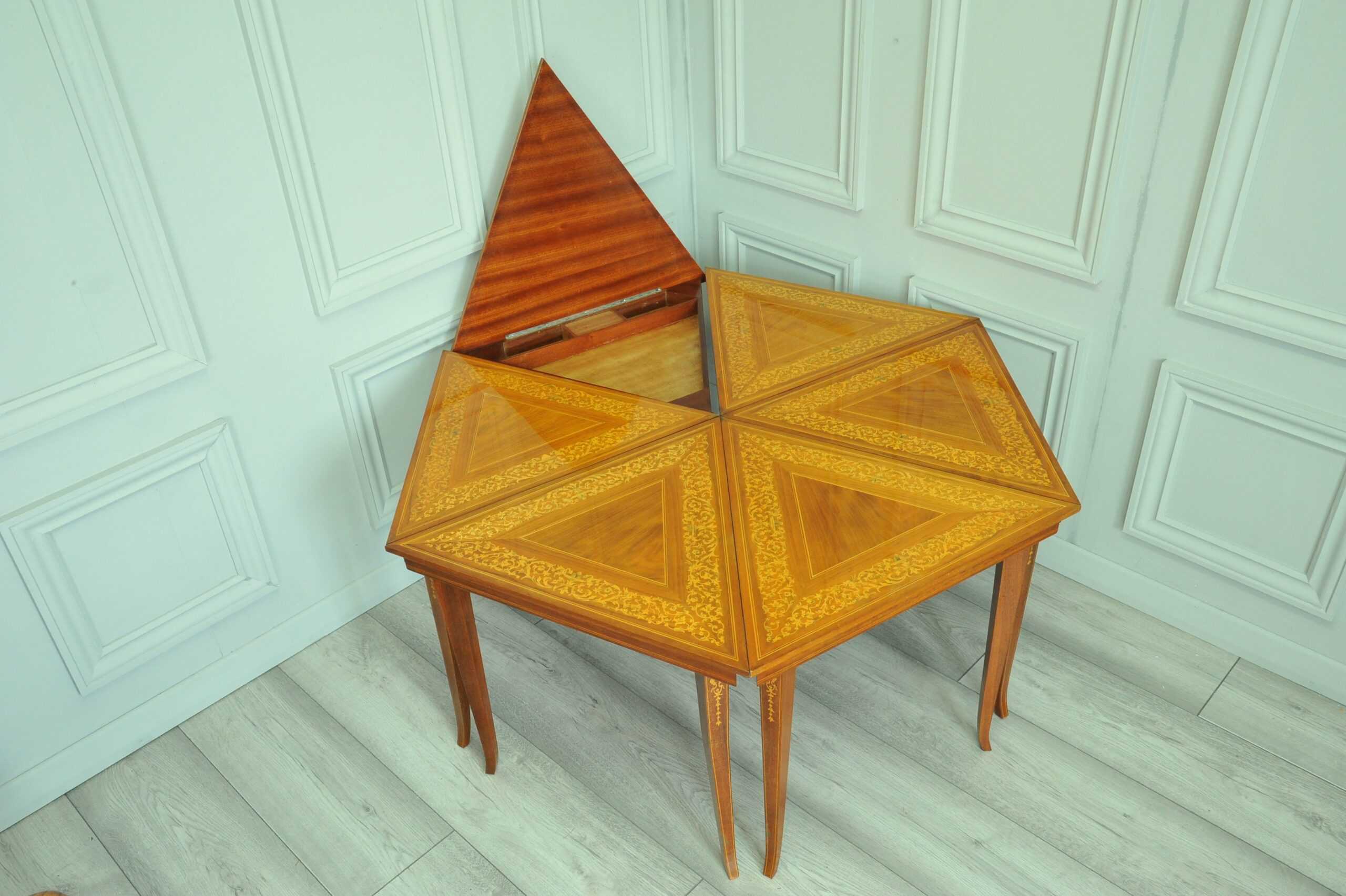 a rare set of italian sorrento inlaid tables