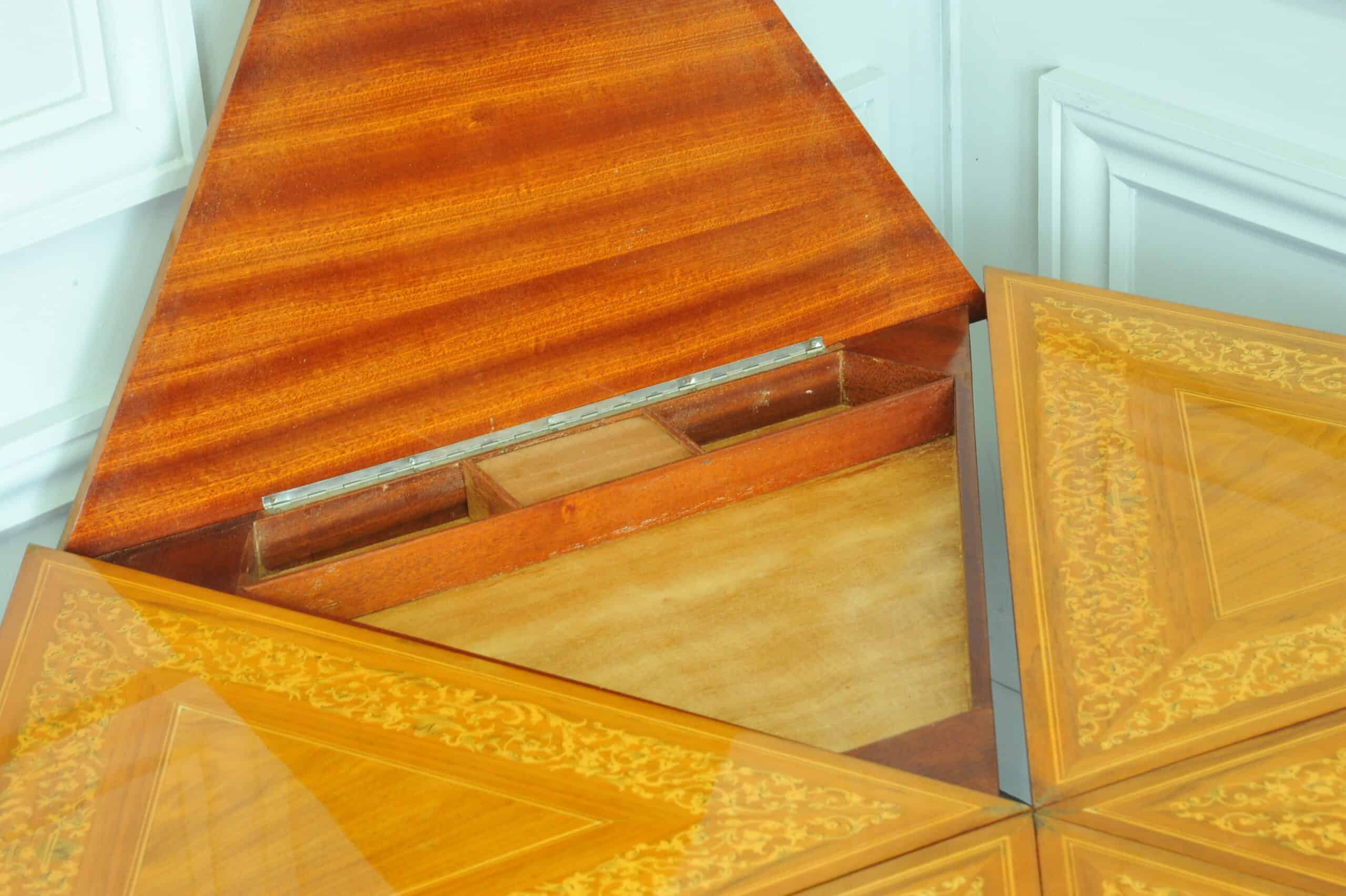 a rare set of italian sorrento inlaid tables