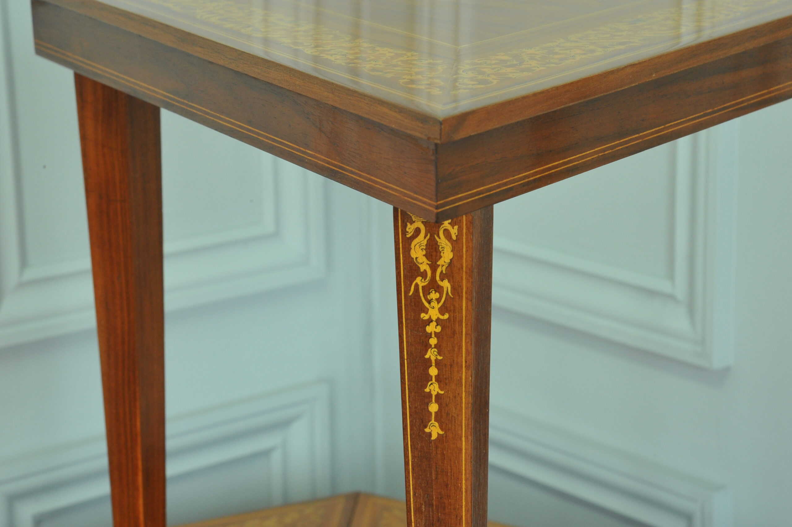 a rare set of italian sorrento inlaid tables