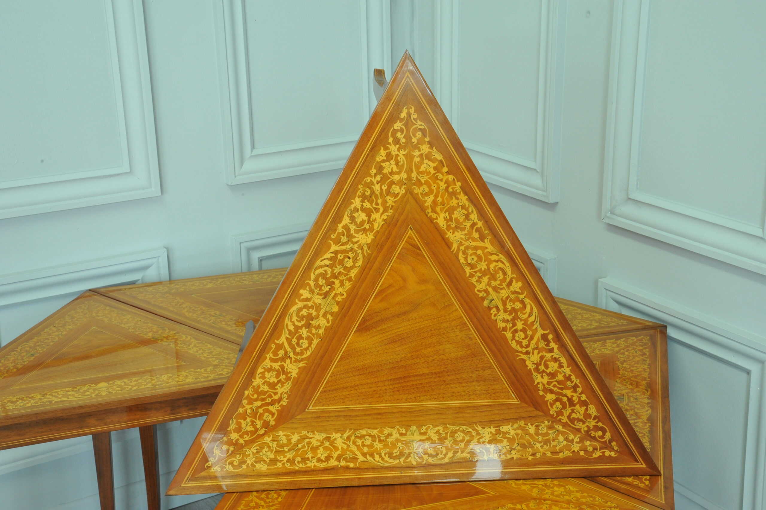 a rare set of italian sorrento inlaid tables