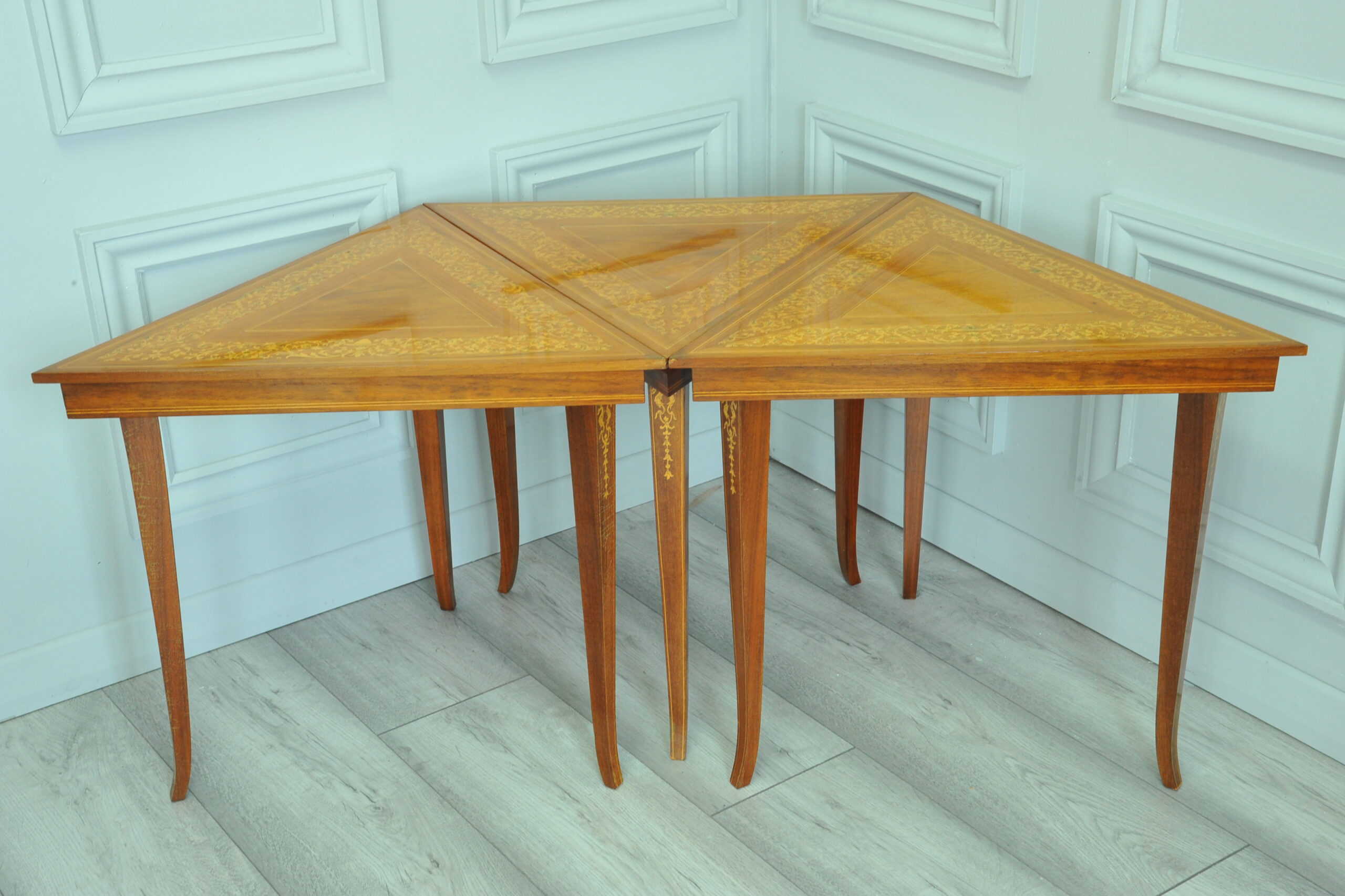 a rare set of italian sorrento inlaid tables