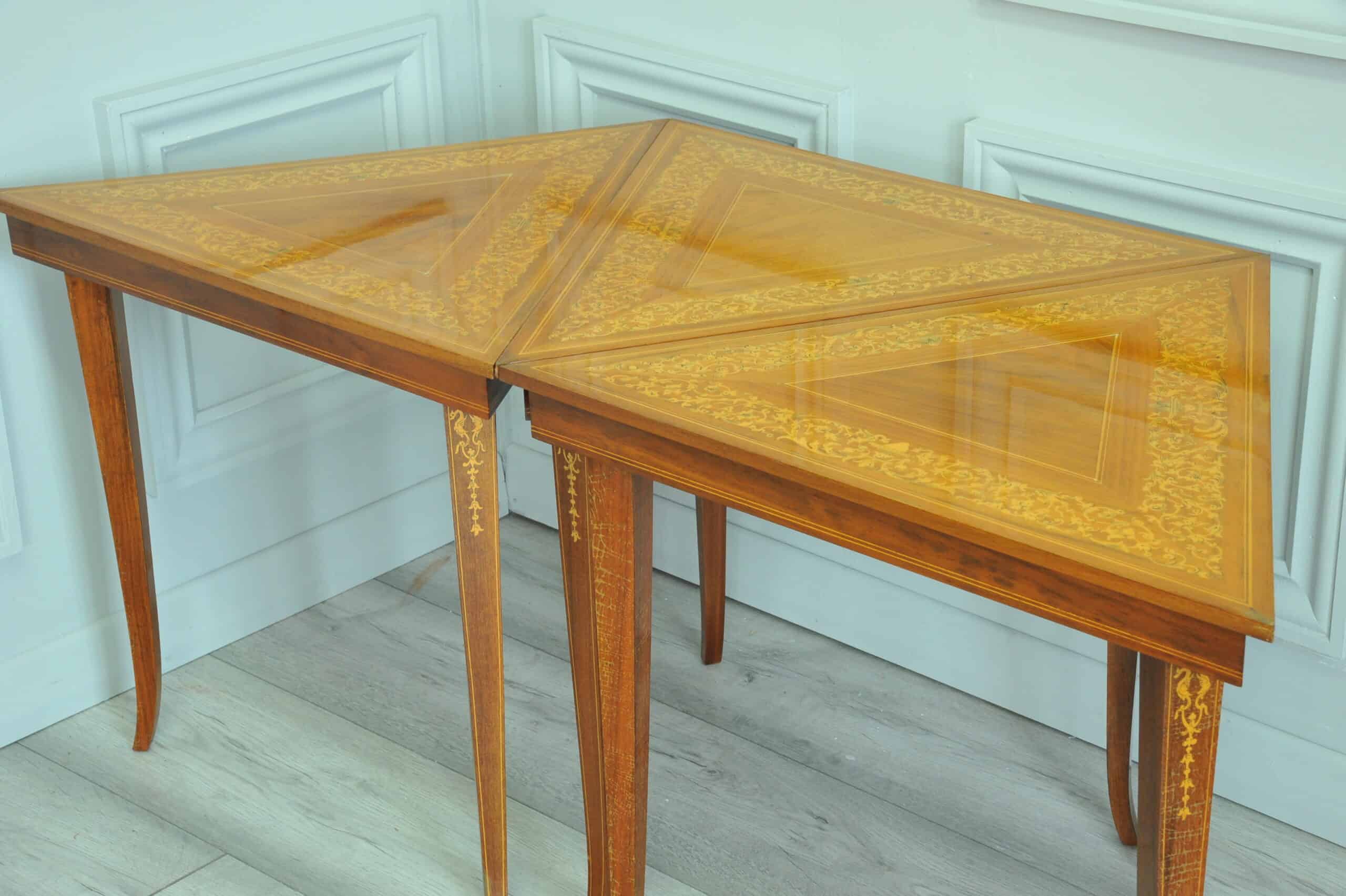 a rare set of italian sorrento inlaid tables