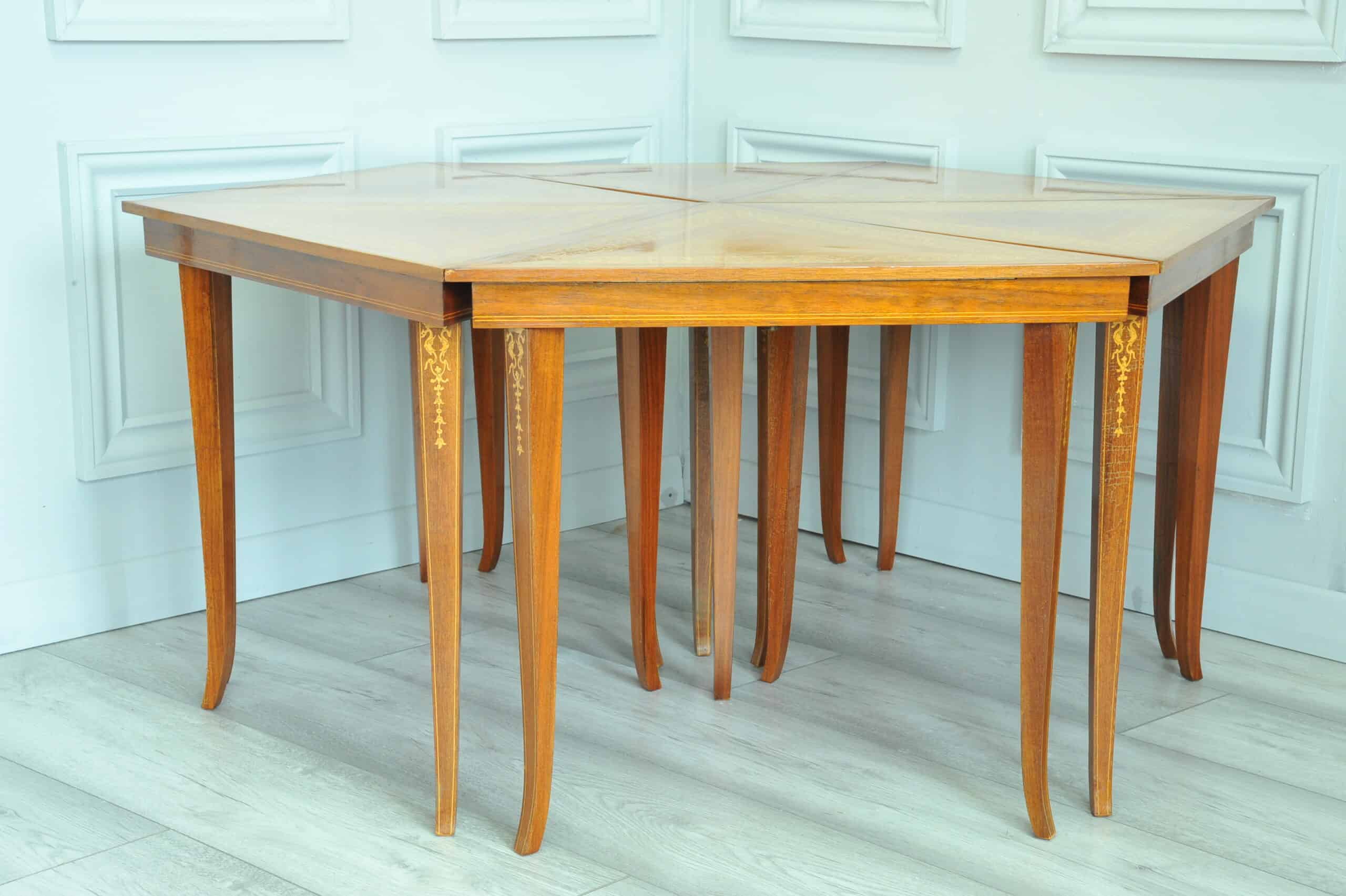 a rare set of italian sorrento inlaid tables