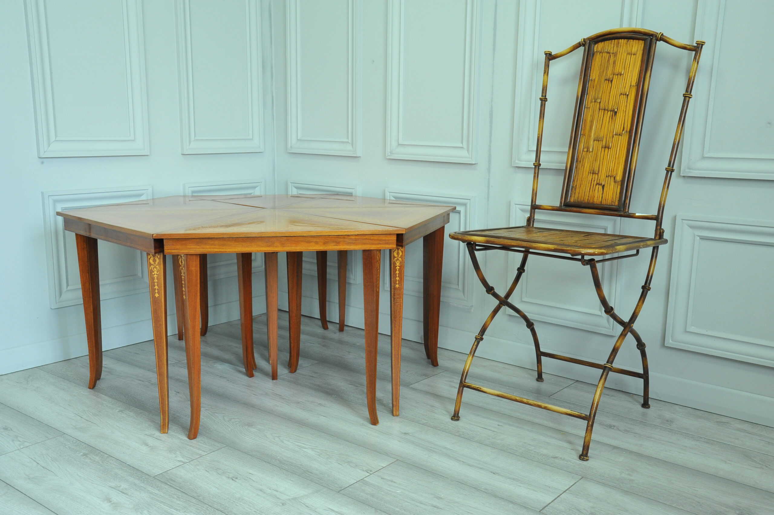 a rare set of italian sorrento inlaid tables