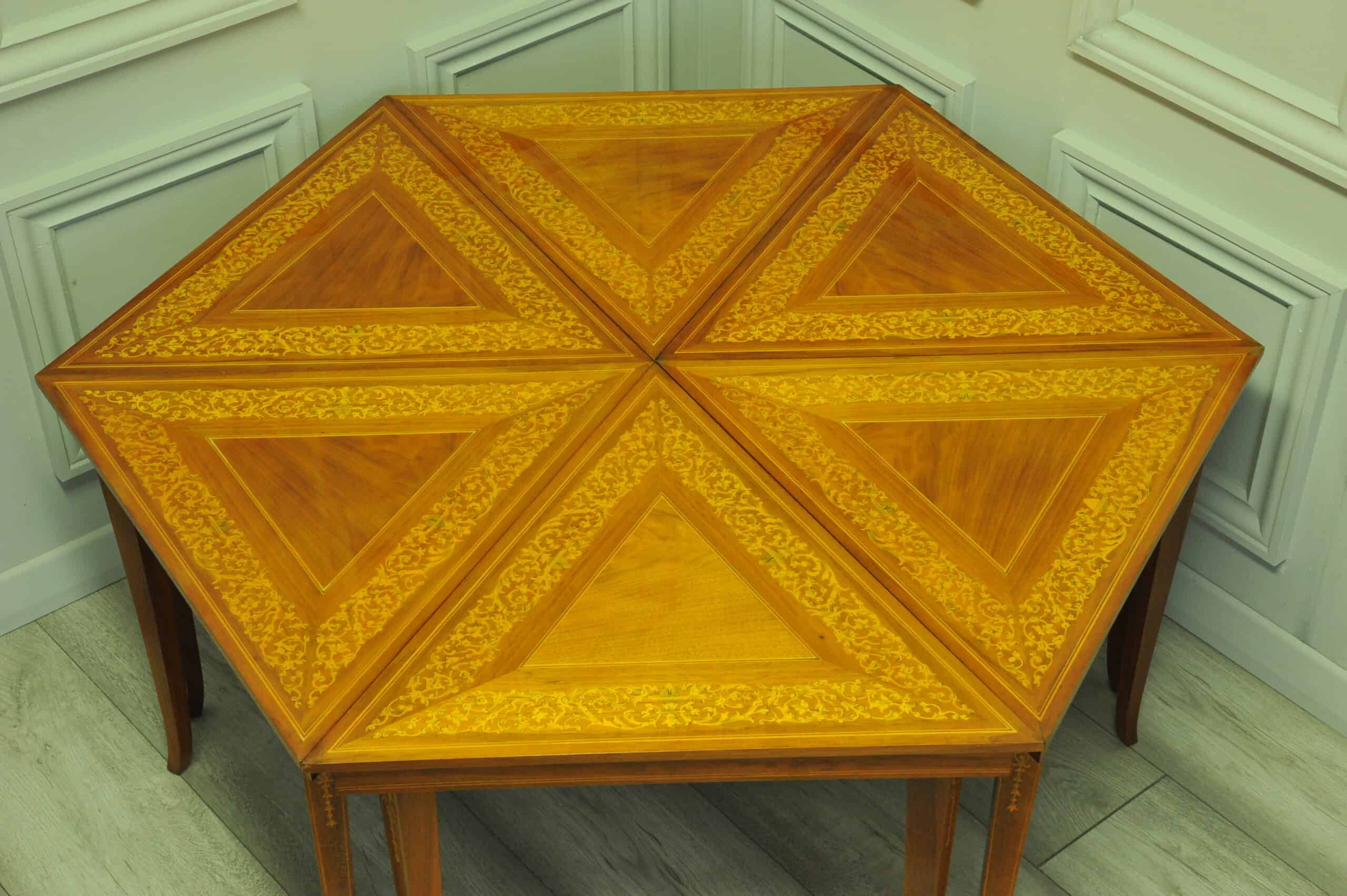 a rare set of italian sorrento inlaid tables