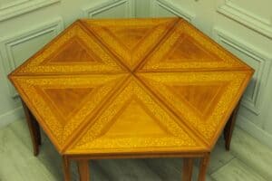 a rare set of italian sorrento inlaid tables