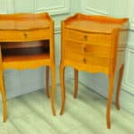 a lovely pair of mid c french satinwood bedside tables