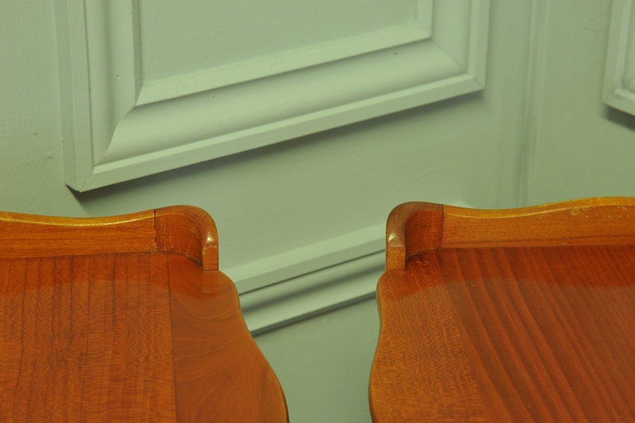 a lovely pair of mid c french satinwood bedside tables