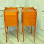 a lovely pair of mid c french satinwood bedside tables