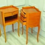 a lovely pair of mid c french satinwood bedside tables