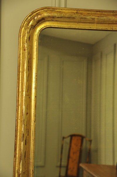a very large antique french 19c gilt gesso wall hanging mirror