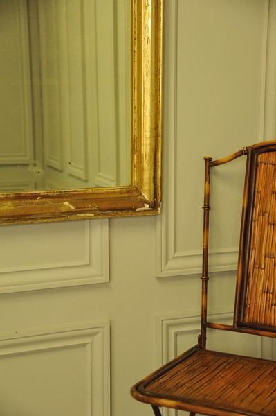 a very large antique french 19c gilt gesso wall hanging mirror