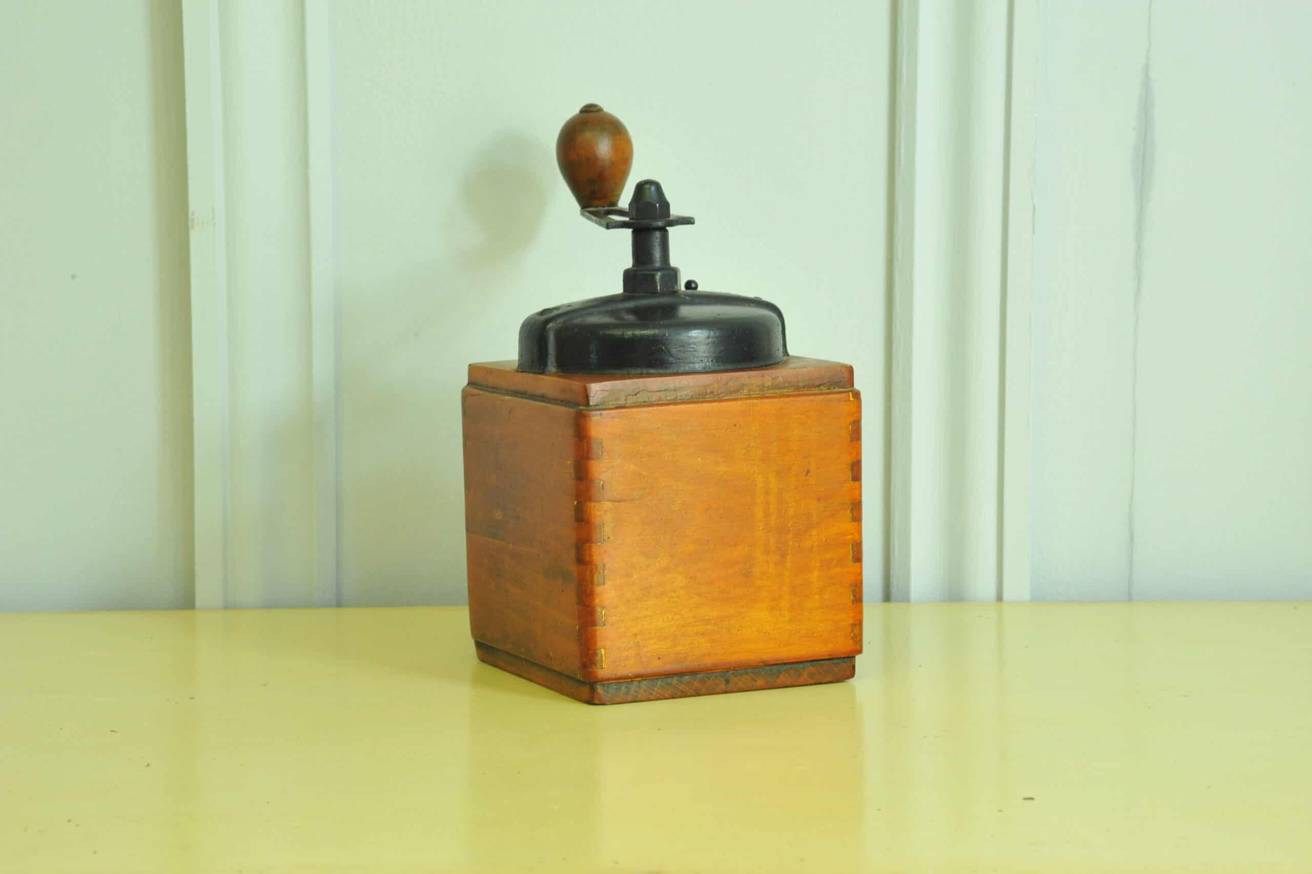 a vintage french coffee grinder