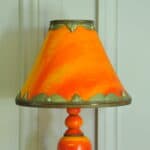 vintage mid century polished stone and silver lamp