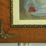 a vintage still life pastel picture in oak frame