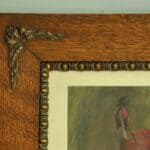 a vintage still life pastel picture in oak frame