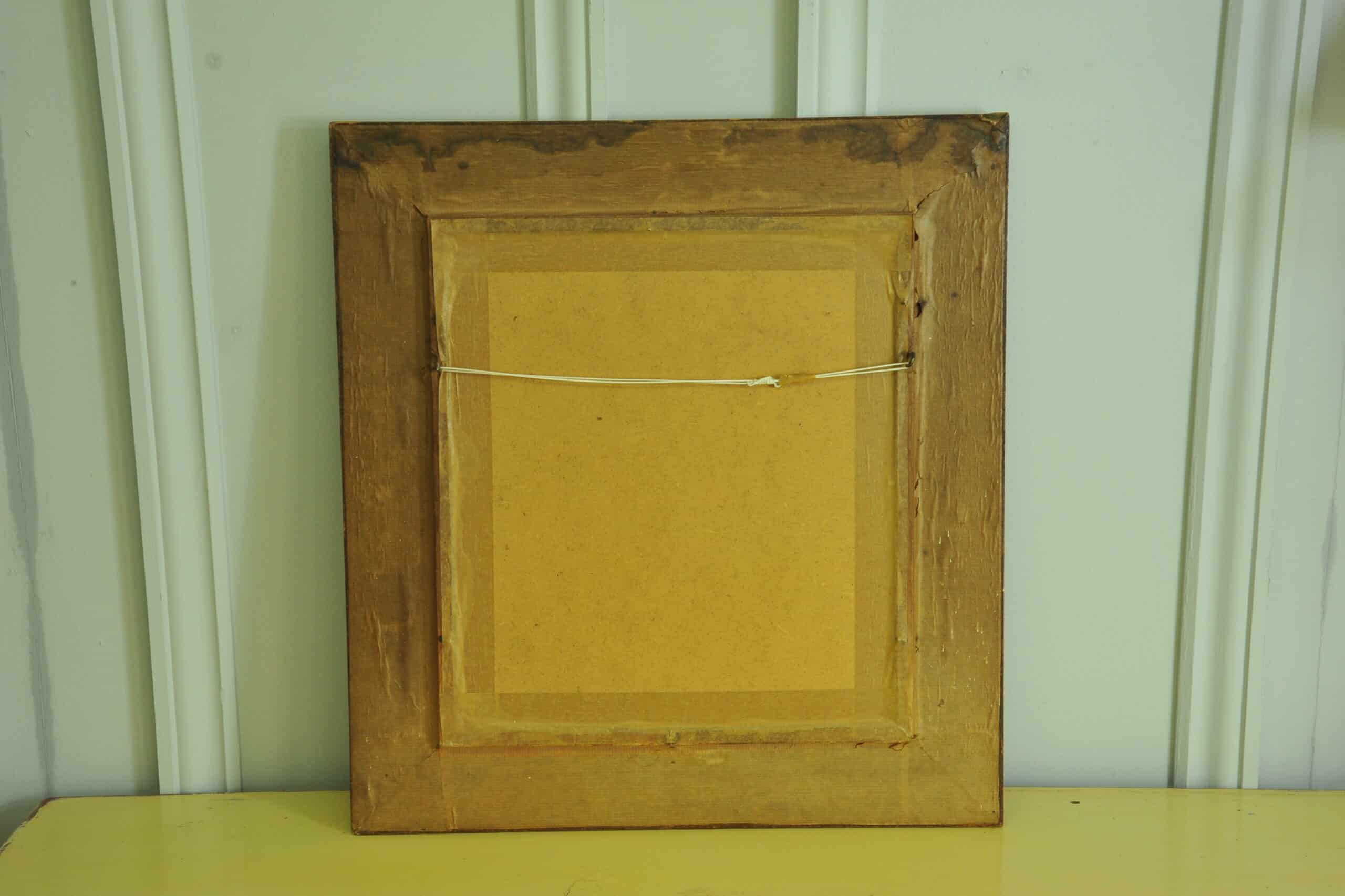 a vintage still life pastel picture in oak frame
