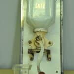 vintage french ceramic wall mount coffee grinder