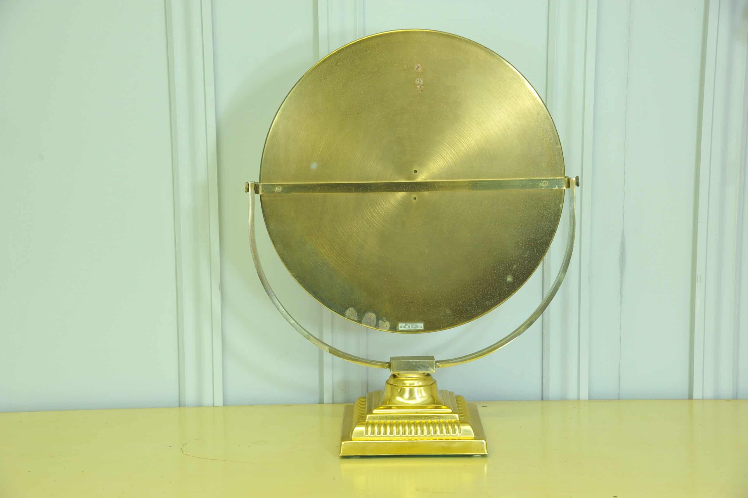 a vintage brass and steel dressing mirror by durlston designs
