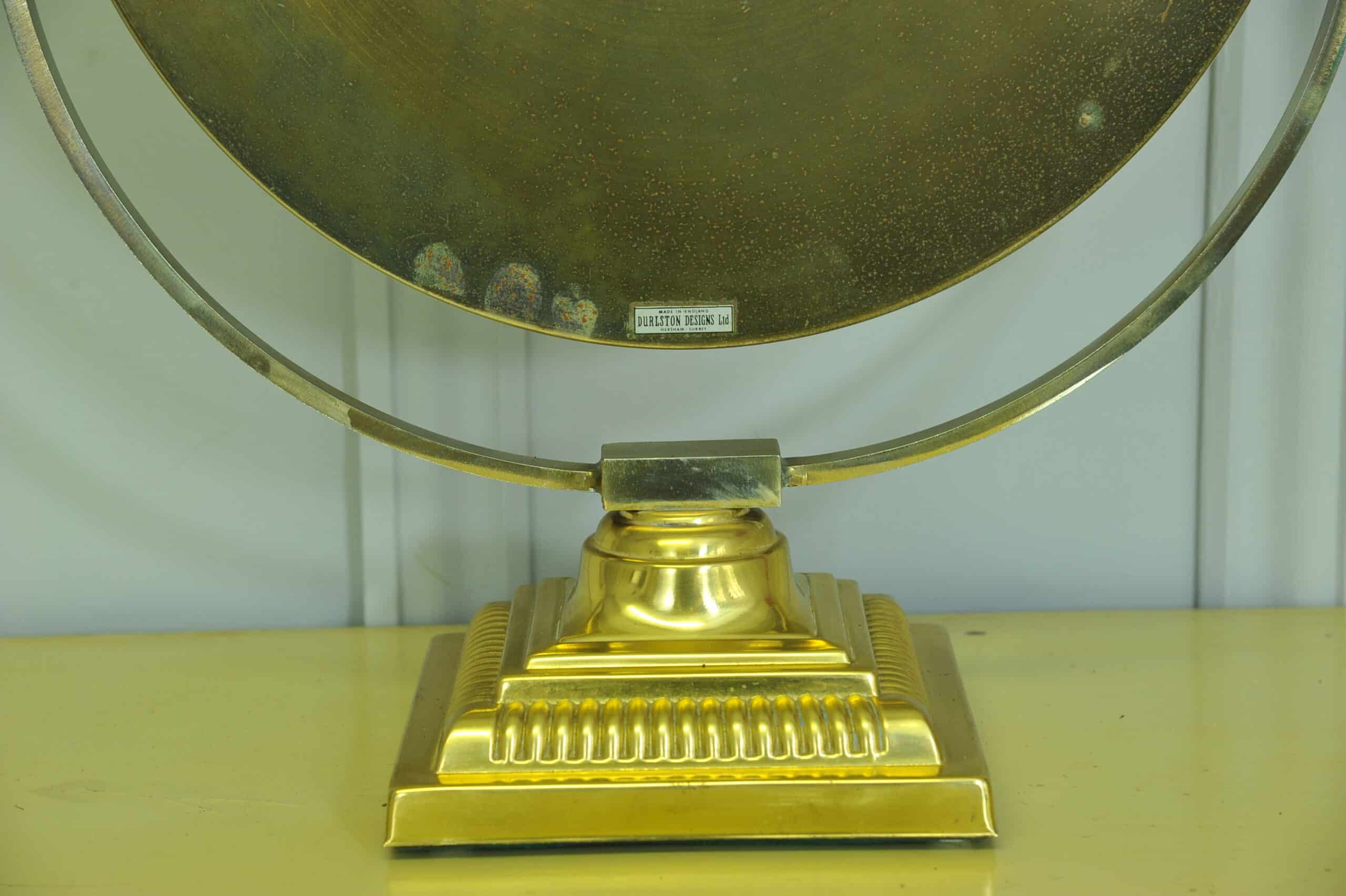 a vintage brass and steel dressing mirror by durlston designs
