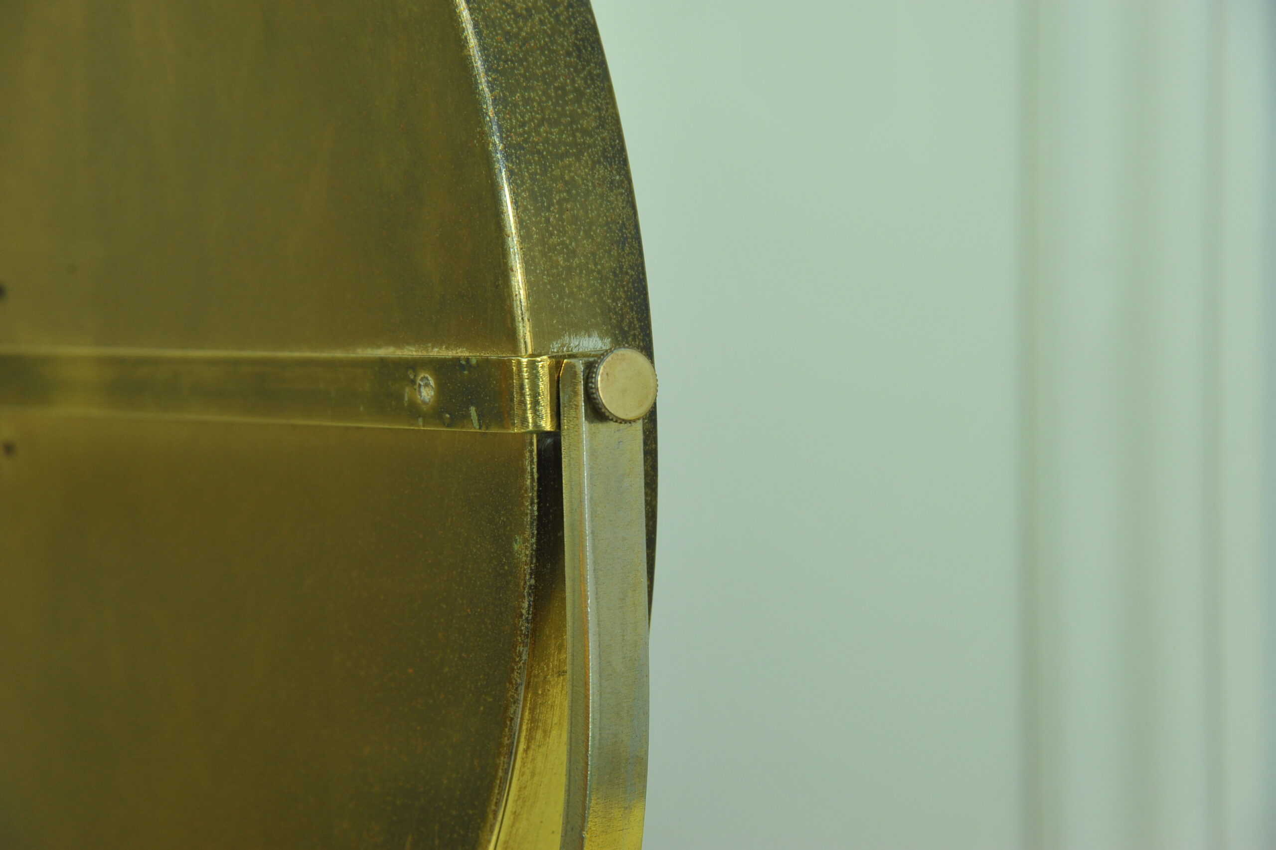 a vintage brass and steel dressing mirror by durlston designs