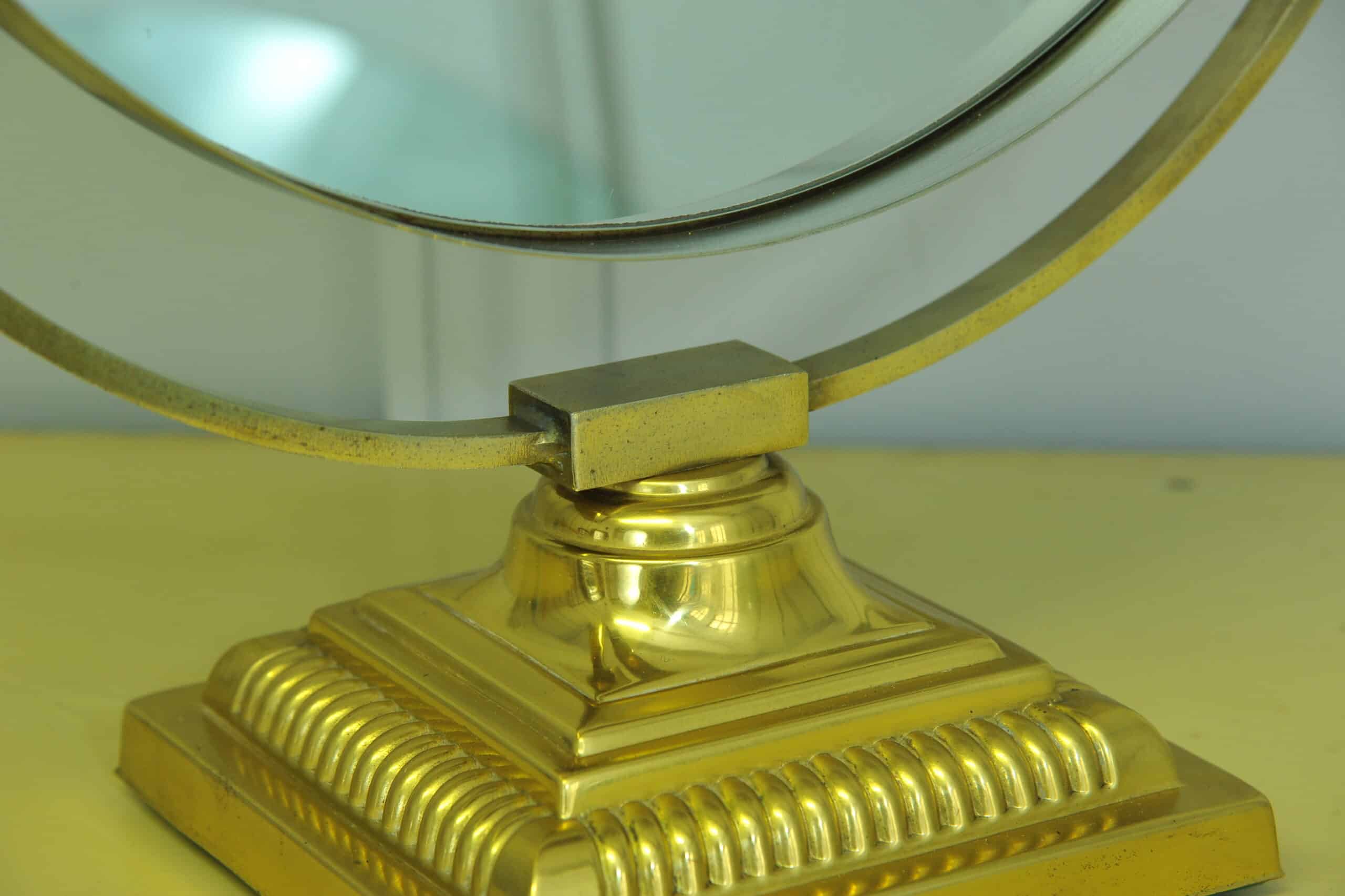 a vintage brass and steel dressing mirror by durlston designs