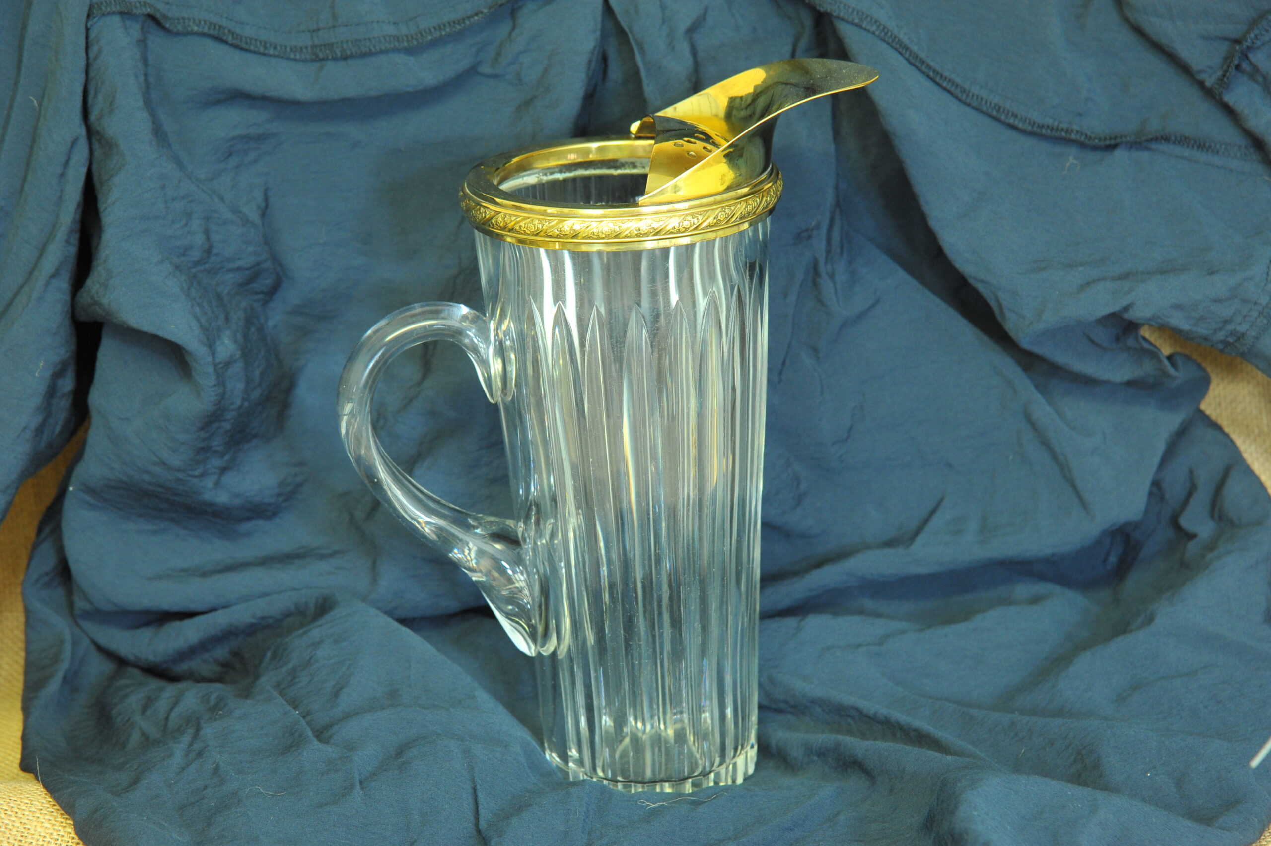 stunning art deco vintage french silver gilt cocktail jug