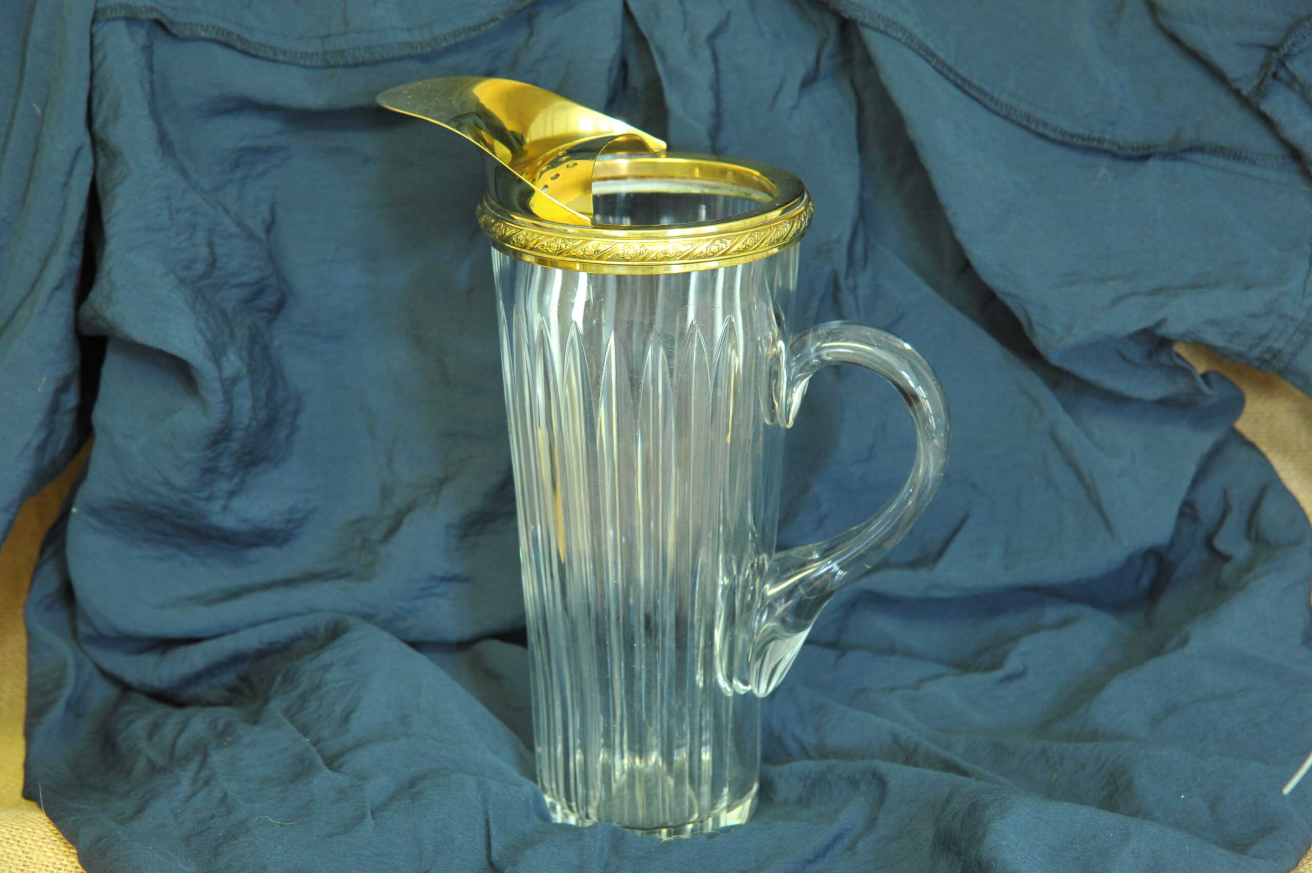 stunning art deco vintage french silver gilt cocktail jug