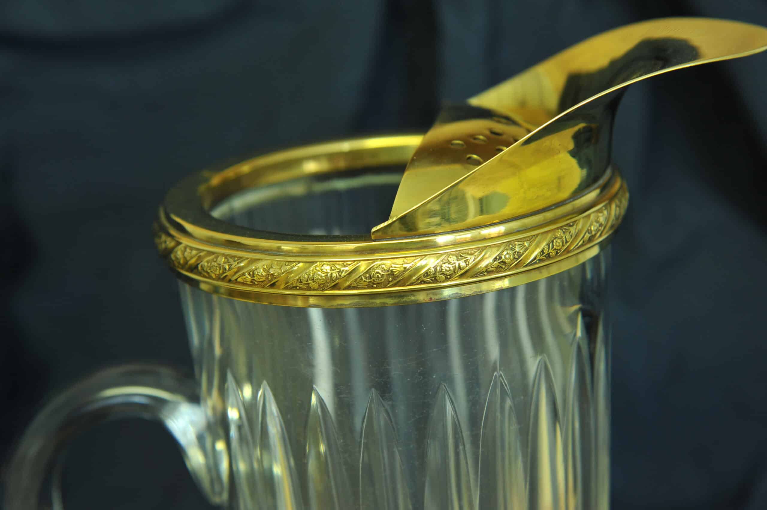 stunning art deco vintage french silver gilt cocktail jug