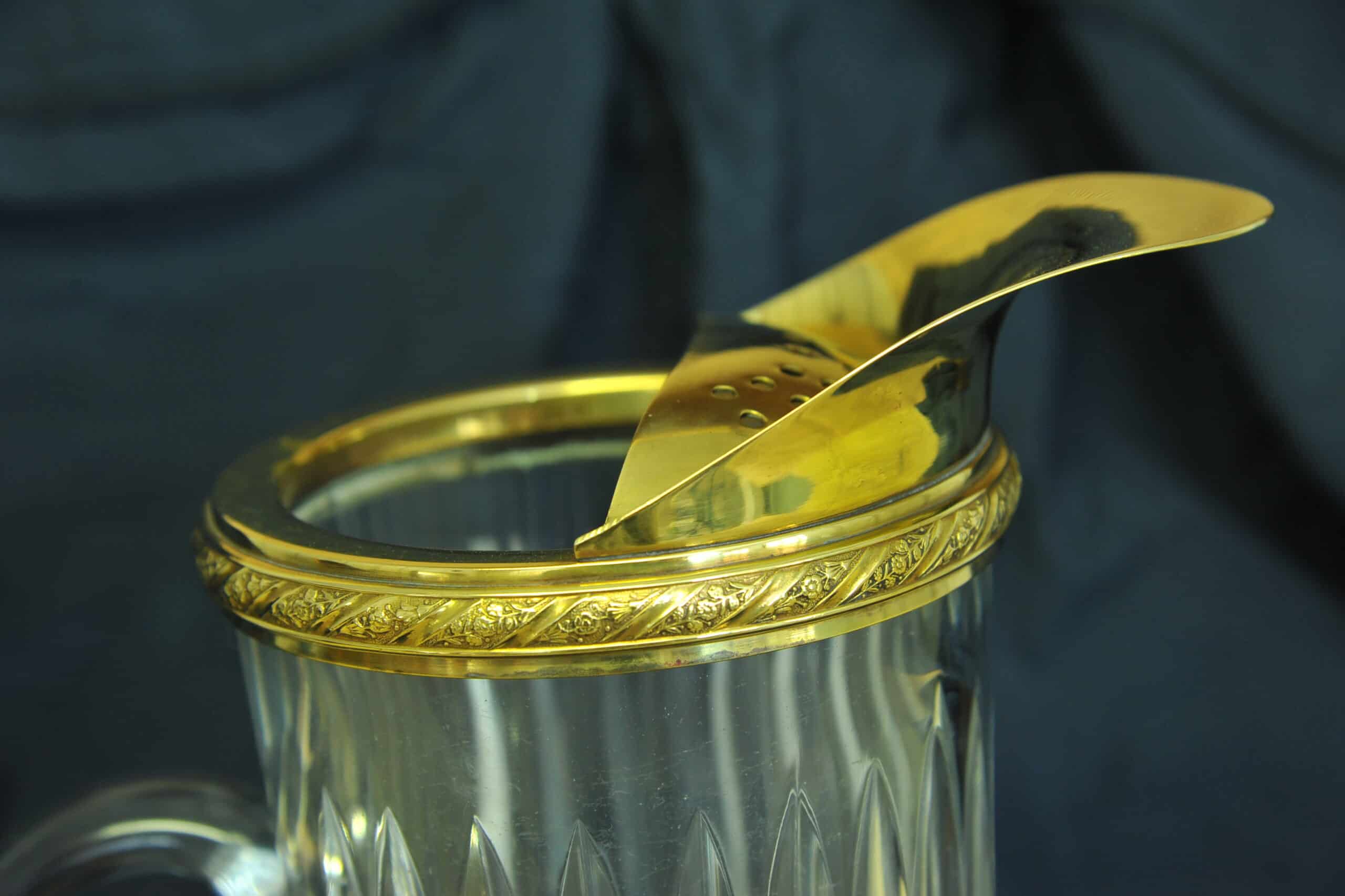 stunning art deco vintage french silver gilt cocktail jug