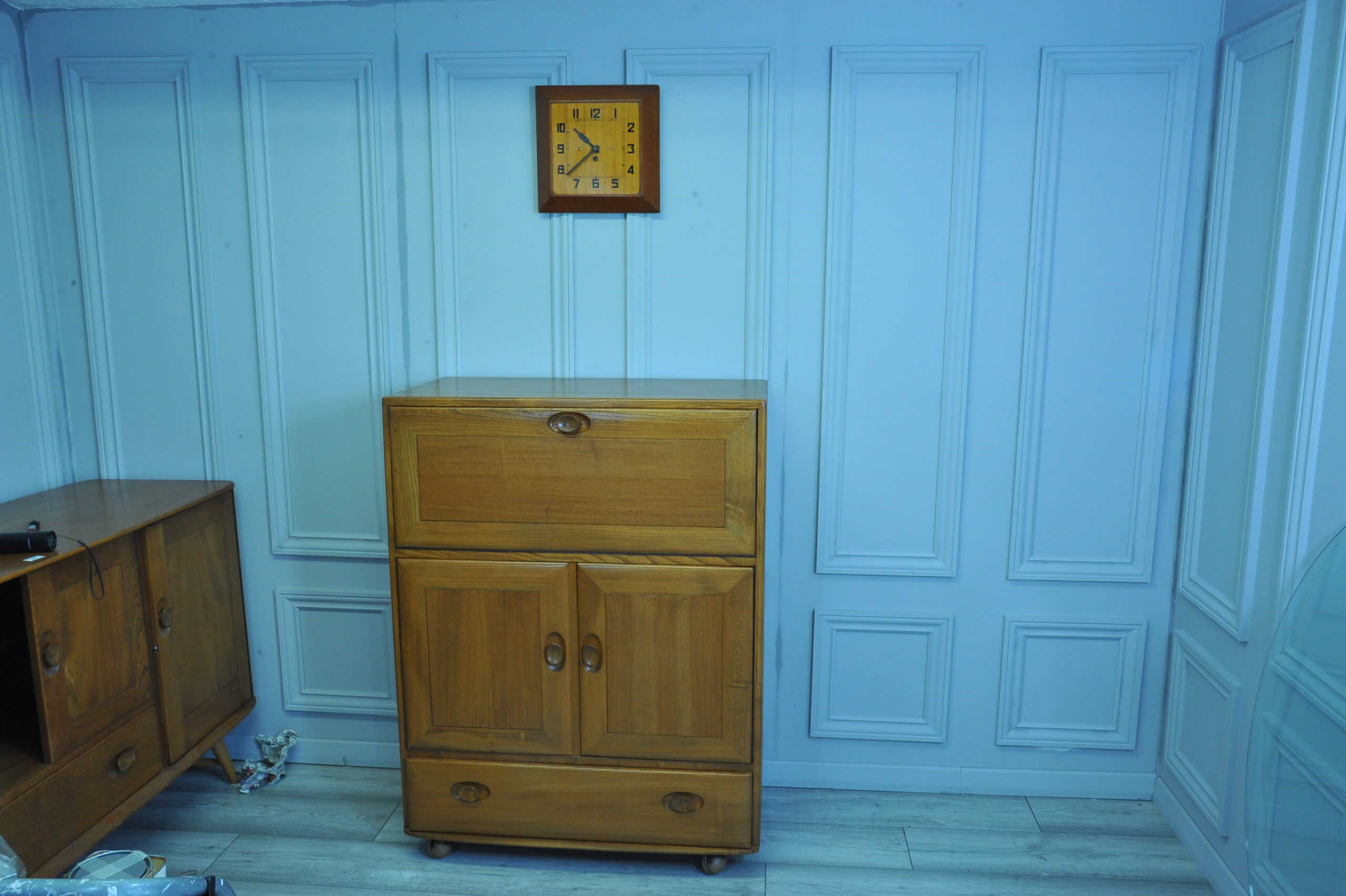 a vintage ercol drinks cocktail bureau cabinet