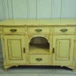 antique painted mahogany and pine dresser base