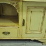 antique painted mahogany and pine dresser base