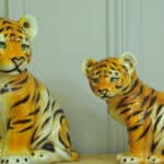 vintage ceramic tiger cubs