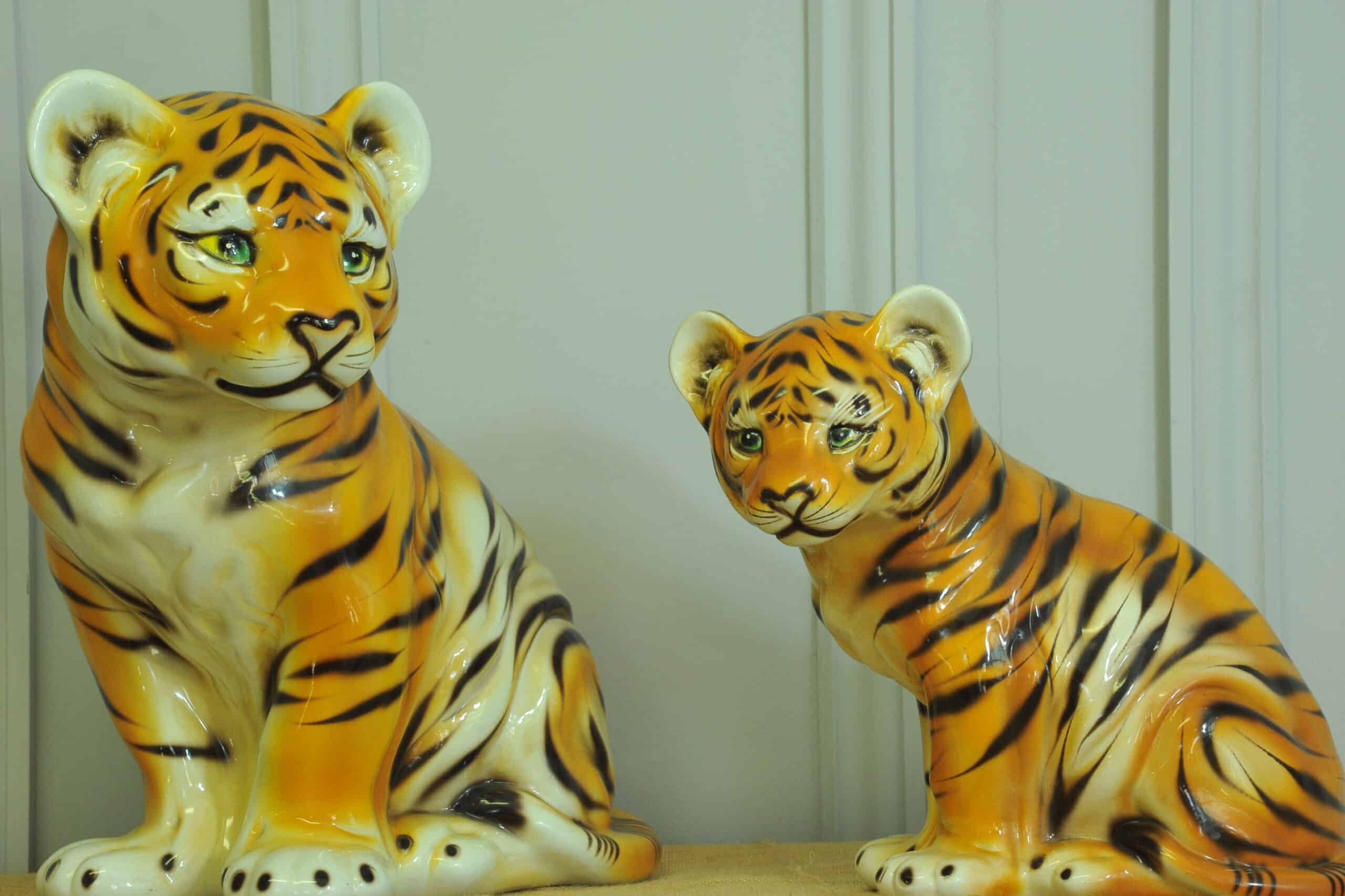 vintage ceramic tiger cubs