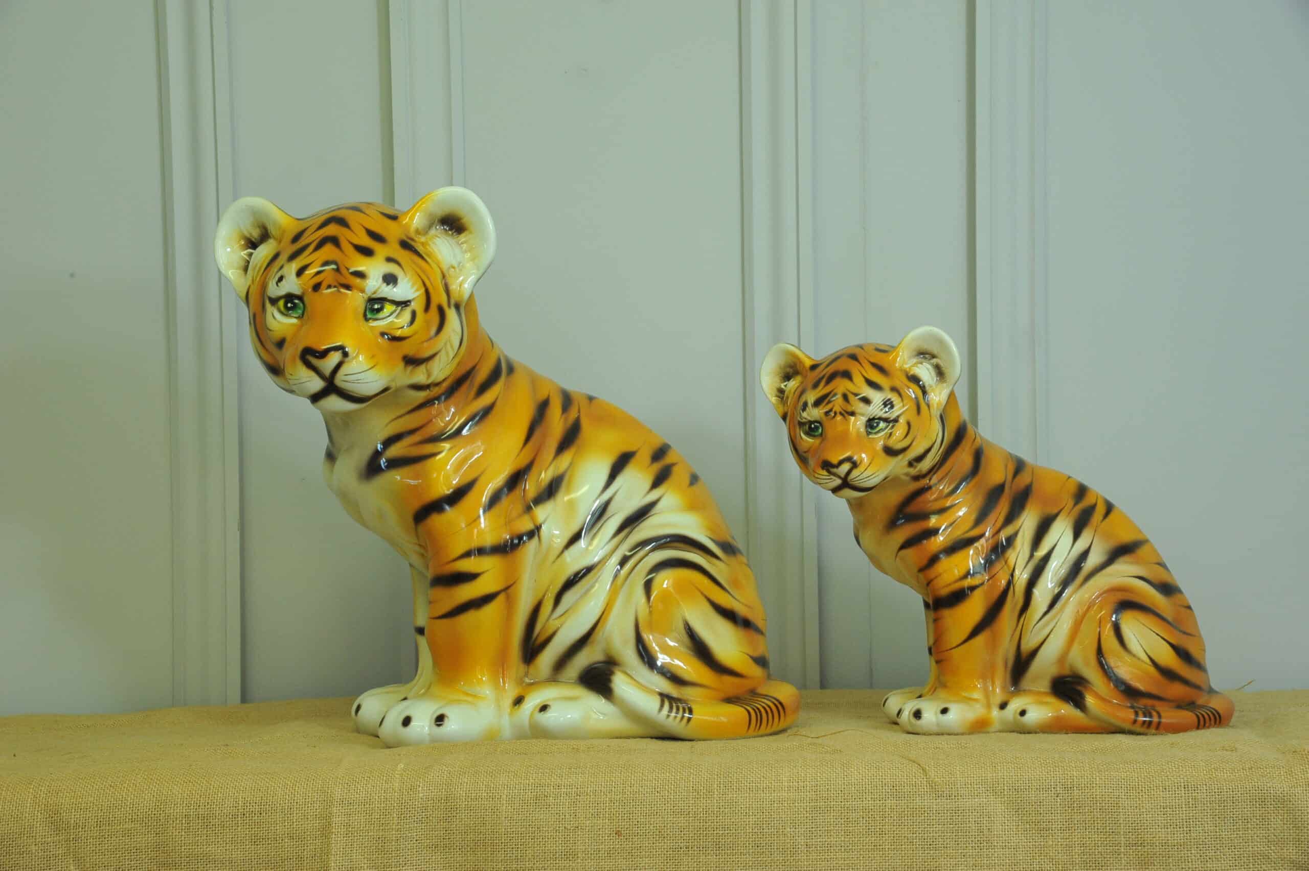 vintage ceramic tiger cubs