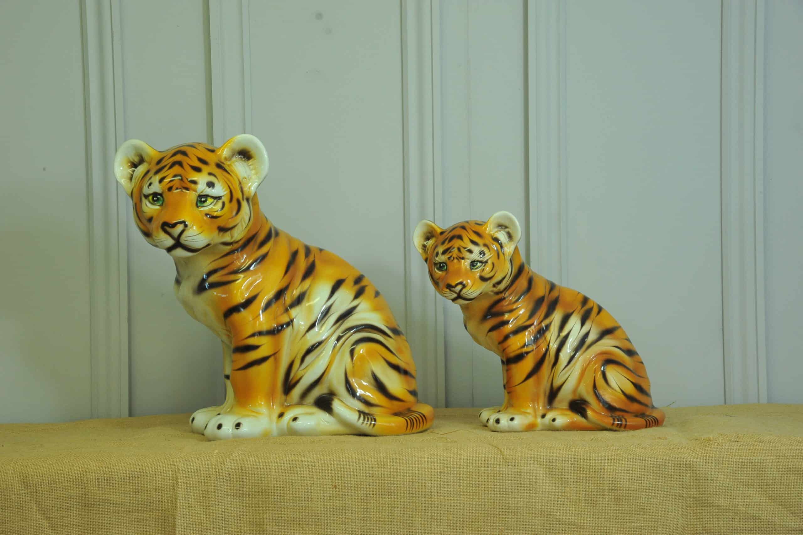 vintage ceramic tiger cubs