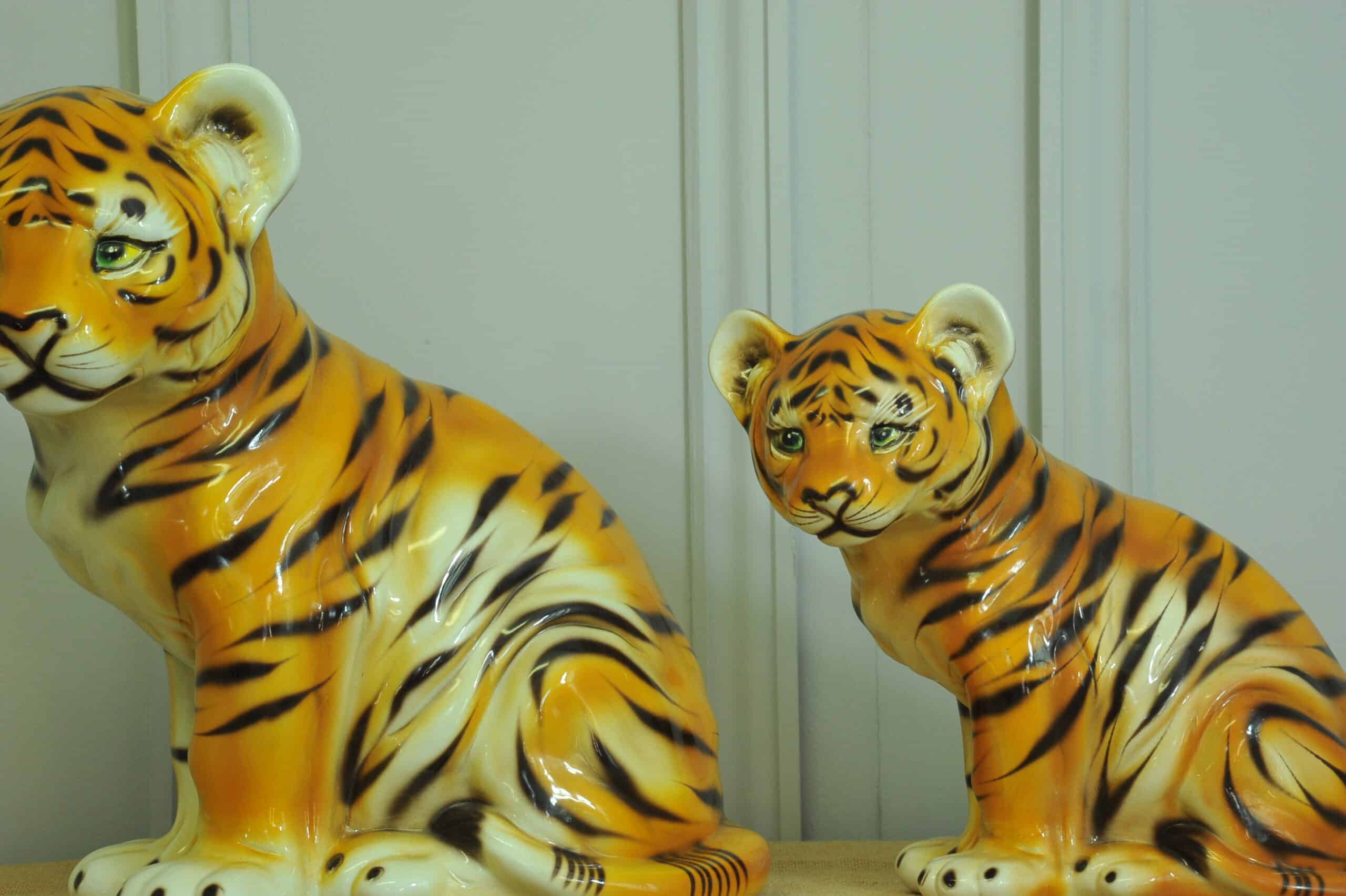 vintage ceramic tiger cubs