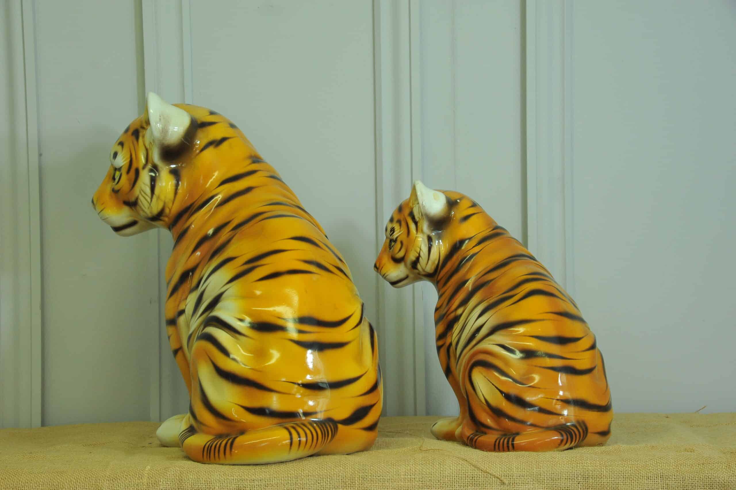 vintage ceramic tiger cubs