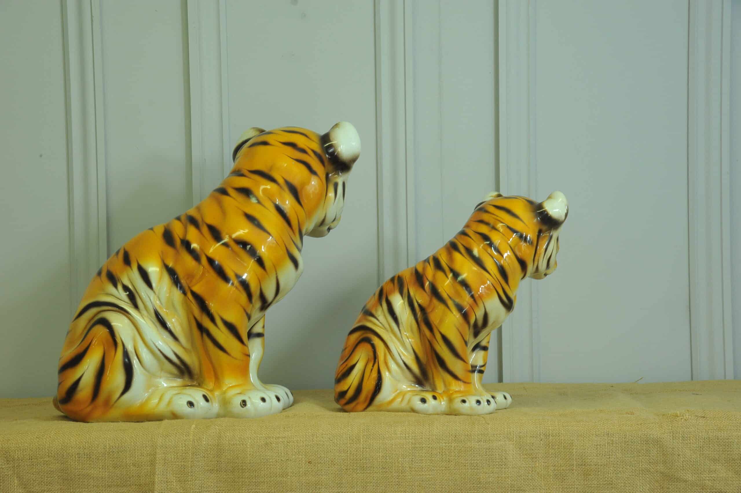 vintage ceramic tiger cubs