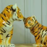 vintage ceramic tiger cubs