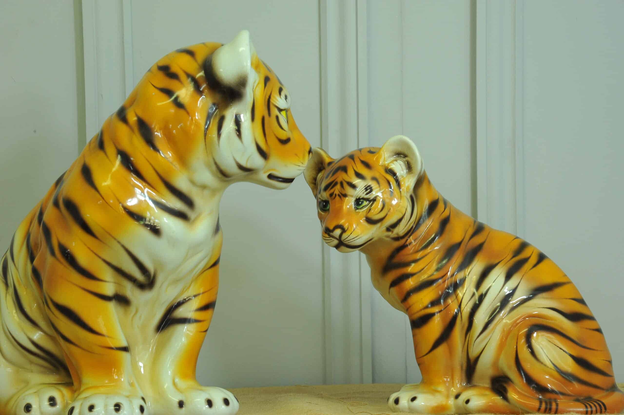 vintage ceramic tiger cubs