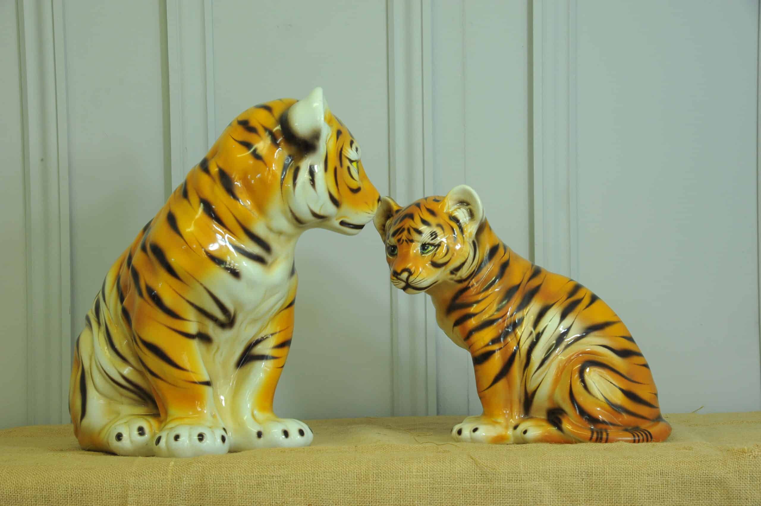 vintage ceramic tiger cubs