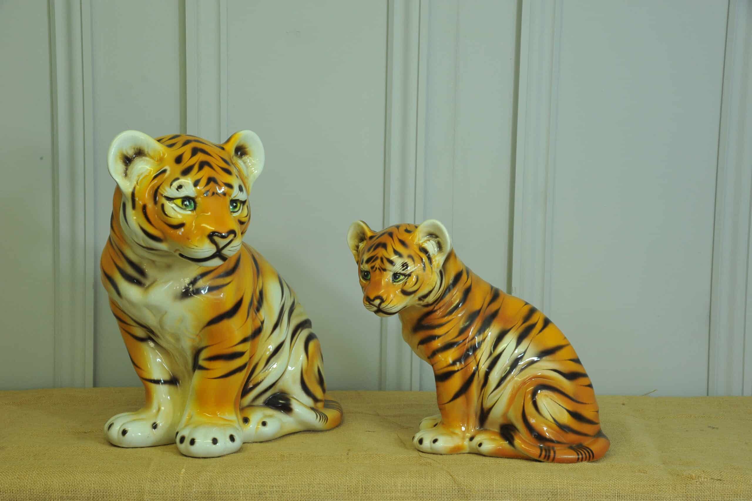 vintage ceramic tiger cubs