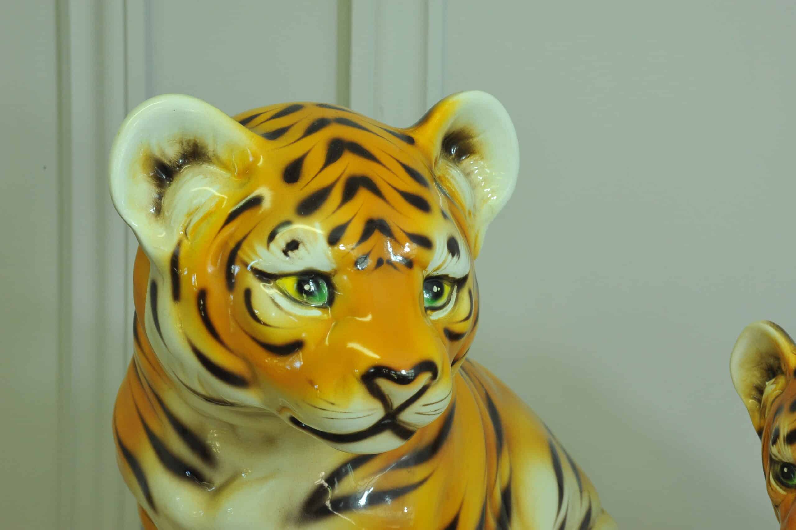 vintage ceramic tiger cubs
